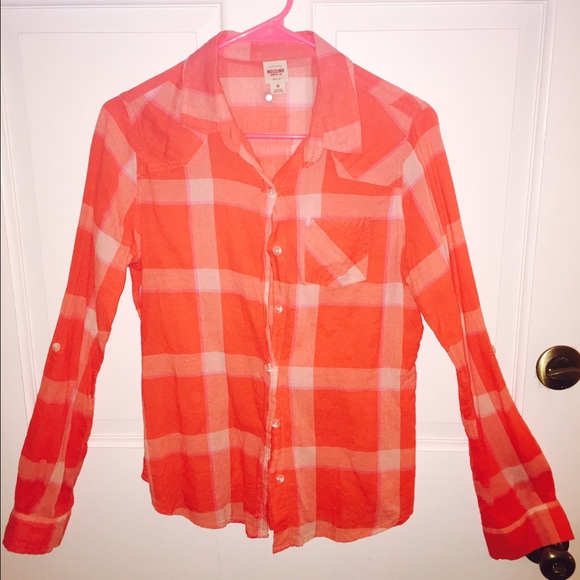 Colorful orange plaid shirt