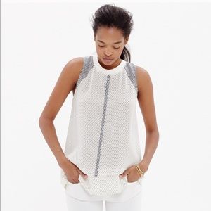Madewell Silk Incline Tank in Raindot Mix