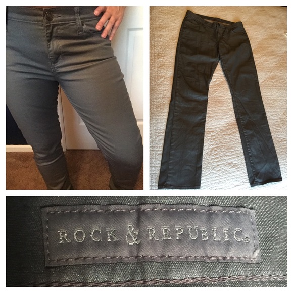 Rock & Republic gray stretch skinny jean, size 12