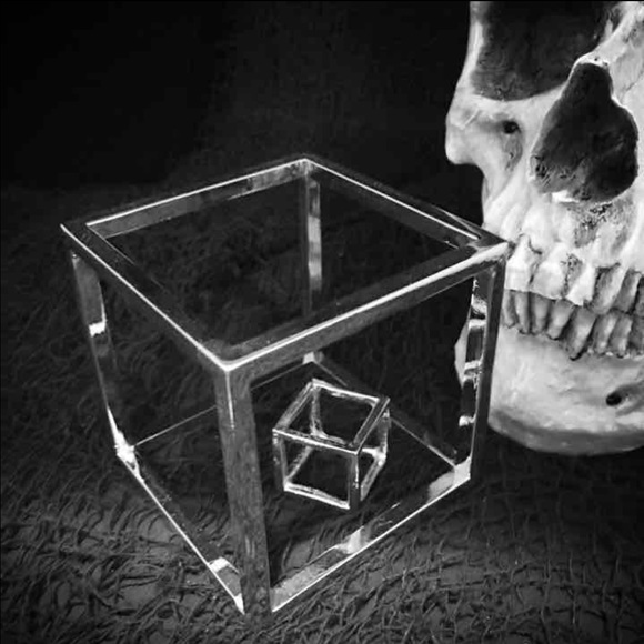 Hollow Cube Metal Bangle & Ring Set