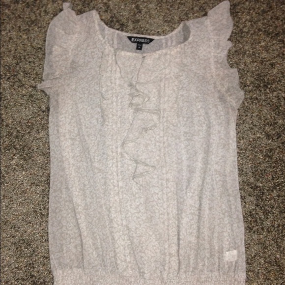 Express light blush pink and white colored top