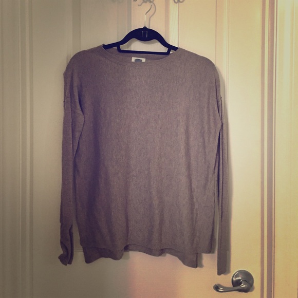 Hi-low side split greyish brown sweater - Picture 1 of 1
