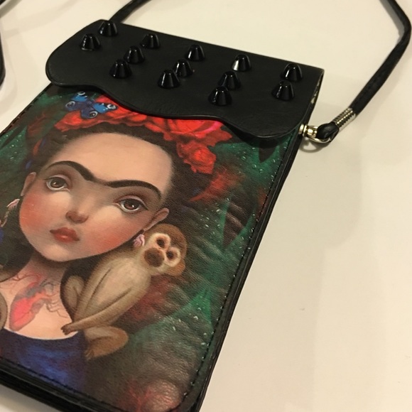🆕 Black Frida Kahlo Cross Body Satchel Purse Bag - Picture 2 of 4