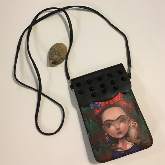 🆕 Black Frida Kahlo Cross Body Satchel Purse Bag - Picture 3 of 4