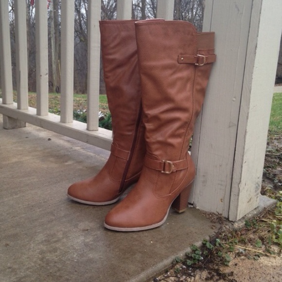 Brown below the knee boots Clearance