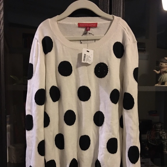 Saks Fifth Ave polka dot sweater