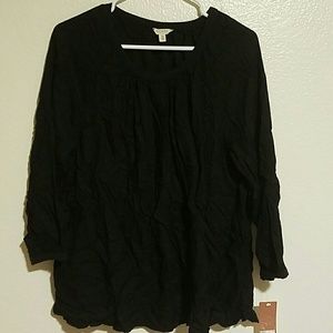 Black, ruffle shirt