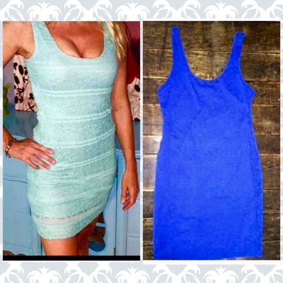 Lacey, stretch mini dress. Teal & royal bundle