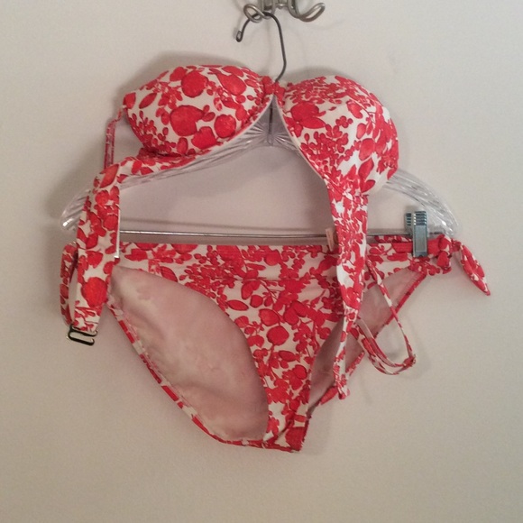 Tory Burch red floral bikini Medium