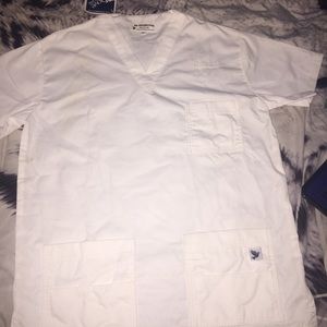 White scrub top by Dove