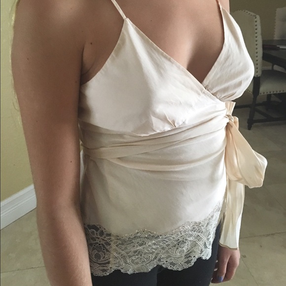 3.1 Phillip Lim silk & lace wrap blouse top - Picture 2 of 4