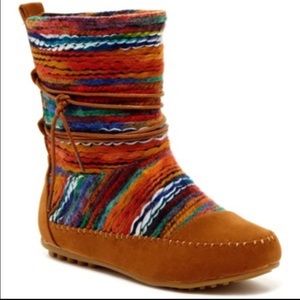 SOLD  Multicolored Yarn Moccasin Boot