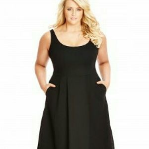 City chic midi black  dress plus size XXL  pockets