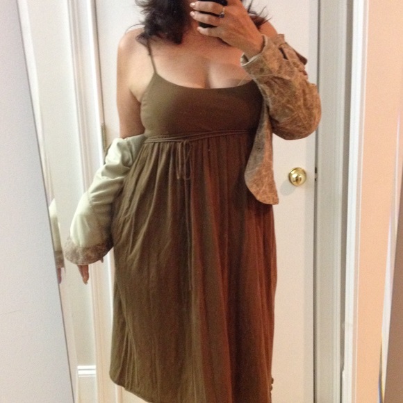 J. Crew golden/caramel strappy empire waist