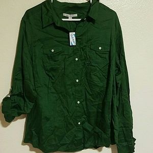 Roll up sleeve brand new blouse