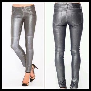 BCBGeneration metallic silver skinny jeans
