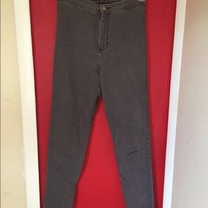 American apparel grey high waisted easy jeans pant