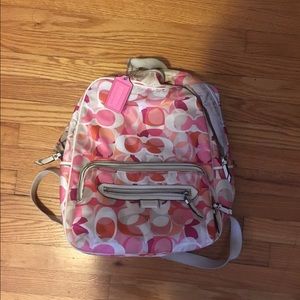 Colorful print Coach backpack