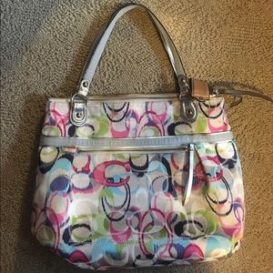 Colorful print Coach hobo bag