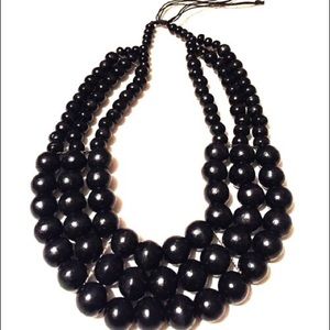Black hand beaded necklace