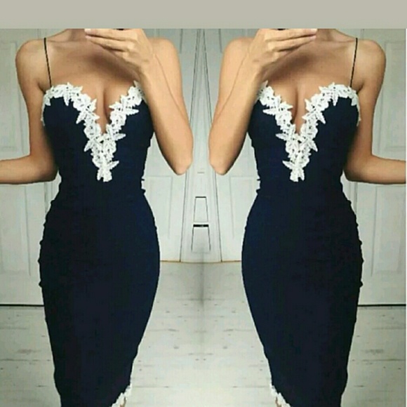 Lace bodycon bandage cocktail dress +GString