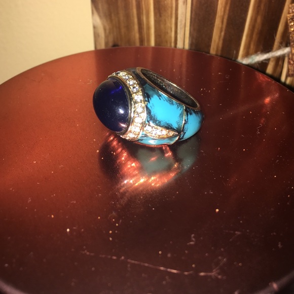 BGBGMaxAzria Blue Stone Ring Size 8