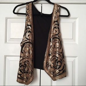 Black and Gold Sequin H&M Vest