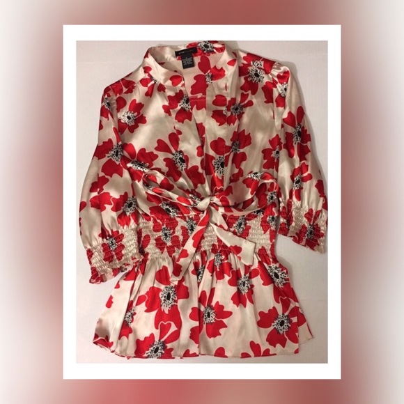 Red Floral Blouse!