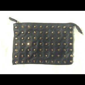 Black gold studded clutch-Zara
