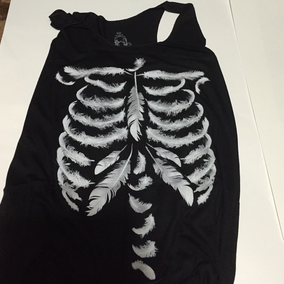 Feather Skeleton print tank. S, M, L available - Picture 1 of 1