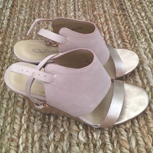CL by Laundry rose gold and blush wedges