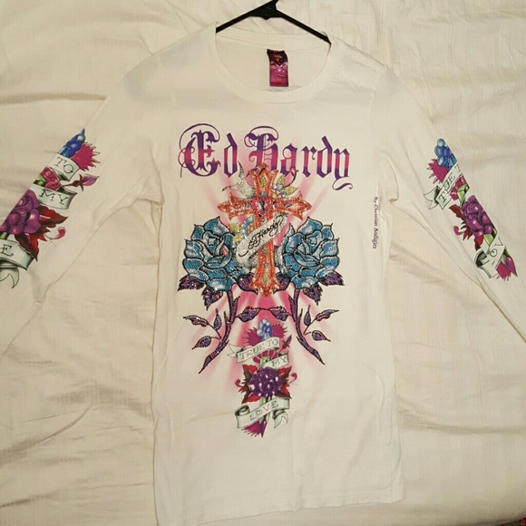 Beautiful Ed Hardy Women's long sleeve shirt