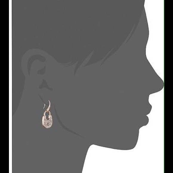 MK Padlock pave crystal gold earrings - Picture 3 of 3