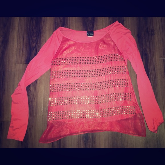 Gold studded chiffon top
