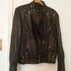 Black Sean John Leather Coat - Price cut