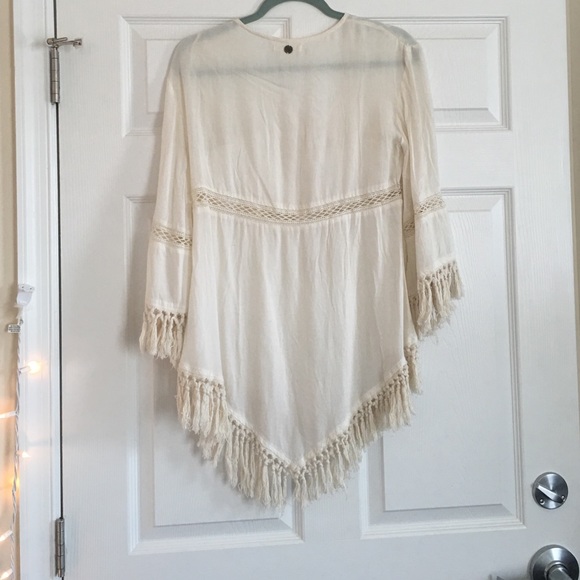Billabong cream fringe cardigan - Picture 3 of 4