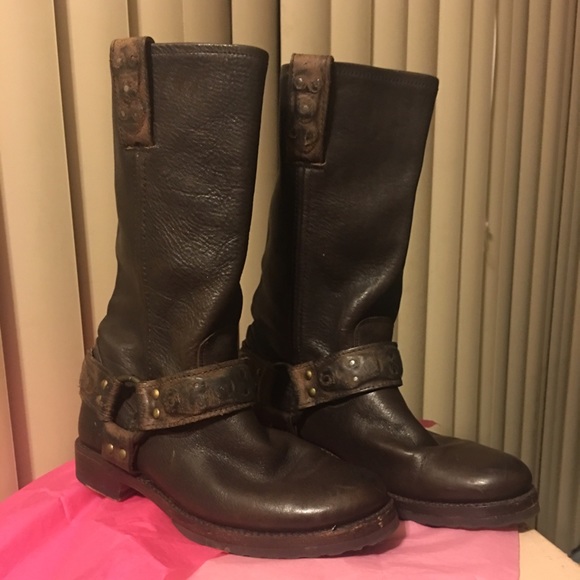 Frye Studded Harness Boot