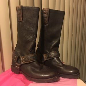 Frye Studded Harness Boot