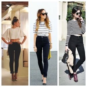 Classic black high waisted jeans
