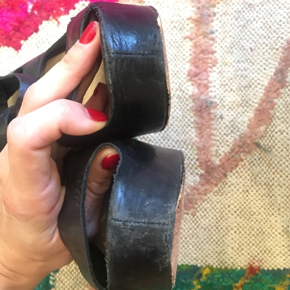 Black Leather Dolce Vita Wedges - Picture 3 of 4