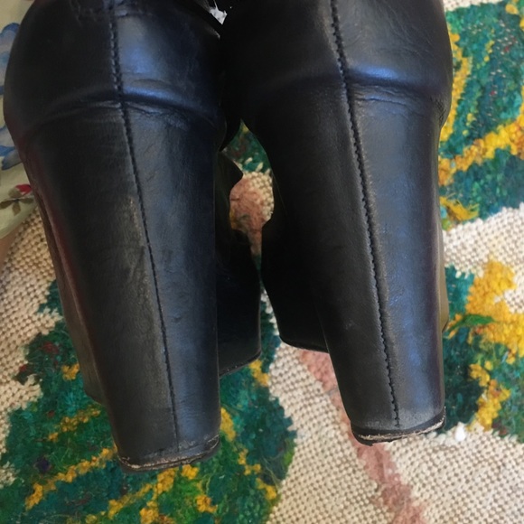 Black Leather Dolce Vita Wedges - Picture 4 of 4