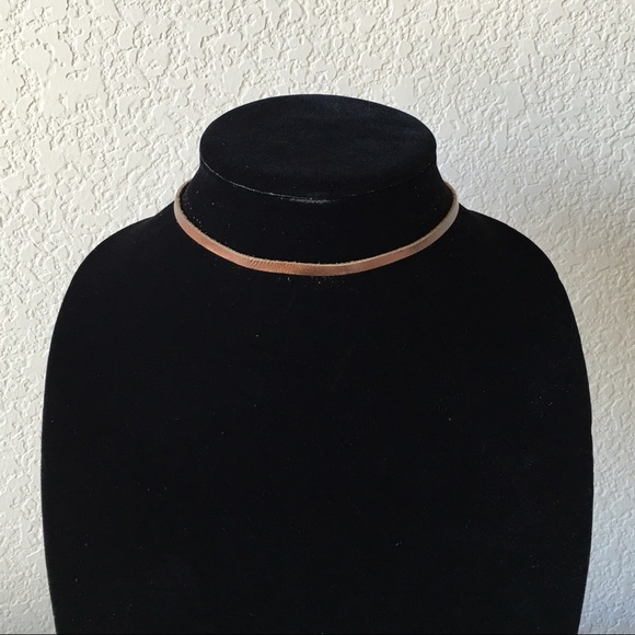 💡Polished Bronze Leather Choker◻️ - Picture 2 of 4