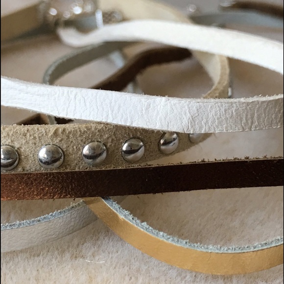 💡Polished Bronze Leather Choker◻️ - Picture 3 of 4