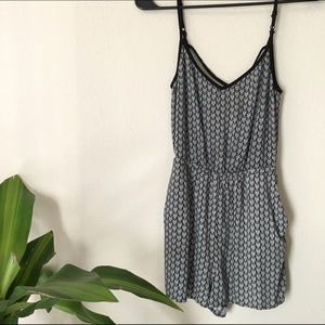 Black and white Romper with back detail