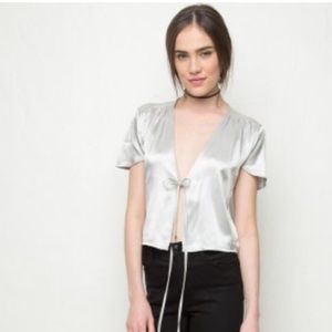 Brandy Melville silky-feeling tie front too