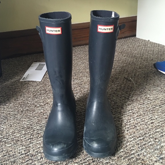 Hunter boots original kids navy blue WOMENS SIZE 7