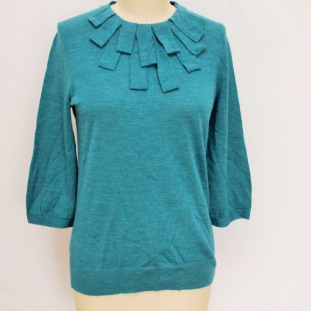 Ann Taylor Teal Merino Wool Sweater Size Small