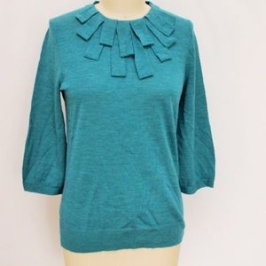 Ann Taylor Teal Merino Wool Sweater Size Small