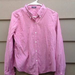 America Eagle Mauve/cream Pin stripe button down M