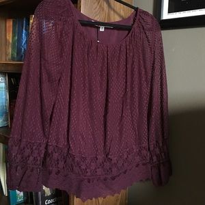 Burgundy boho top